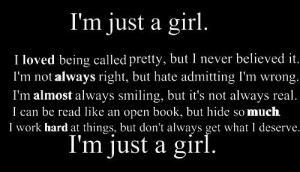 Im just a girl life quote