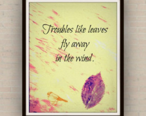 ... watercolor intuitive painting with quotes. Autumn leaves with birds