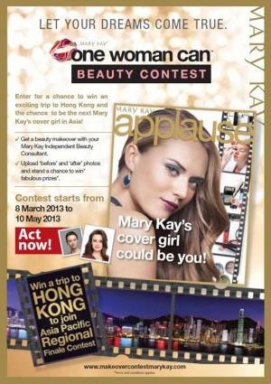 Mary Kay cover model search ends May 10, 2013.