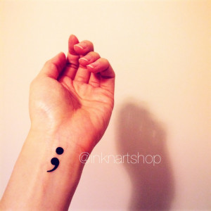 Semicolon tattoo - InknArt Temporary Tattoo - set wrist quote tattoo ...