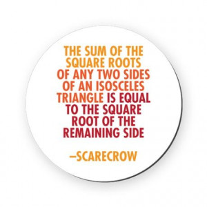 Scarecrow Math Quote Cork Coaster on