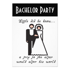 Funny Bride Groom Bachelor Party Invitation