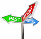Past Present Future - 3 Colorful Arrow Signs - royalty free clip art
