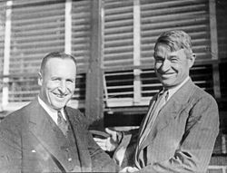 Seattle Mayor Charles L. Smith (left) with Will Rogers, circa 1935.