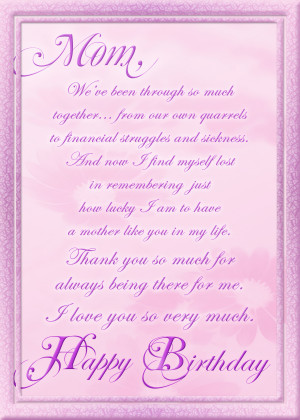 Birthday Card for Mom by JTeddy71