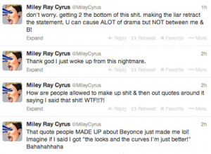 Rumors: Did Miley Cyrus (@MileyCyrus) Diss Beyoncé (@Beyonce)???