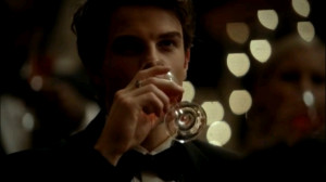 Kol drank the champagne laced with Elena 's blood.