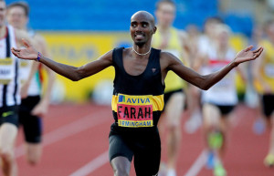 ... day one in this photo mo farah mo farah of great britain celebrates