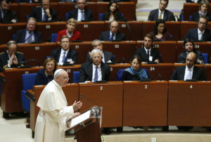 Pope Francis addresses the Council of Europe in Strasbourg, France, on ...
