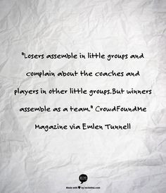 Losers assemble in little groups and complain about the coaches and ...