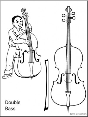 of 1 coloring page double bass instrument bass mmusic music coloring ...