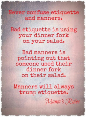 Manners vs. Etiquette