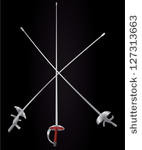 Fencing swords.Illustration. - stock vector