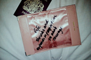 DIY passport cover with quote