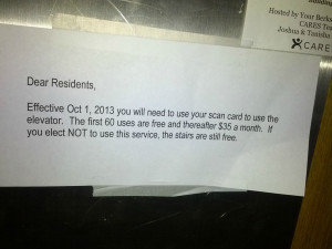 yes that appears to be a note from the landlord