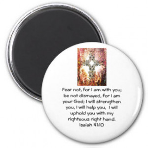 Bible Verses Inspirational Quote Isaiah 41:10 2 Inch Round Magnet