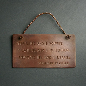 Ben Franklin Quote Copper Wall Hanging. $24.00, via Etsy.