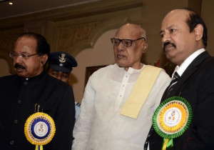 from left) Union Minister of Corporate Affairs M. Veerappa Moily ...