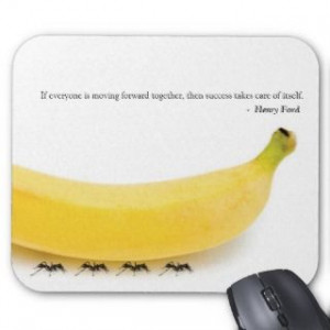 ... with Team Work Inspirational Quote Funny Banana Ford Greeting Cards