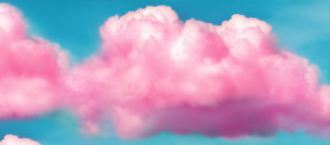 Pink fluffy cute clouds Facebook cover