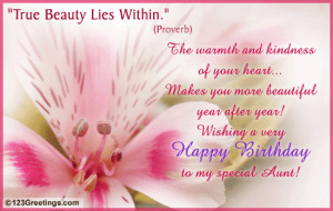 True Beauty Lies Within ~ Birthday Quote