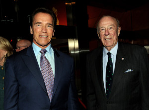 Arnold Schwarzenegger and George P Shultz World Premiere Of