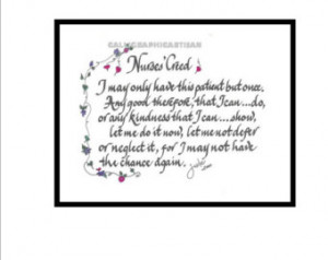 Spiritual and Inspirational Nurses Calligraphic Print of Nurses ...