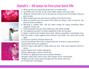 Oprah's 20 ways to live your best life
