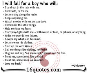 will fall for a boy (Boyfriend) who will: