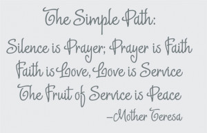 ... > Mother Teresa, The Simple Path, Celebrity Wall Art Decal Quote