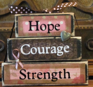 ... , Strength Breast Cancer Awareness Word Stacker Inspirational Sign