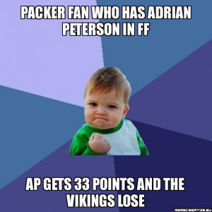 Packer Fan Who Has Adrian Peterson In Fantasy Football