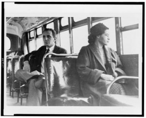 Rosa Parks on Bus in Montgomery, Alabama - 1956 - Courtesy Library of ...