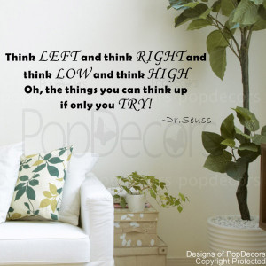 Think left and right-words and letters quote decals