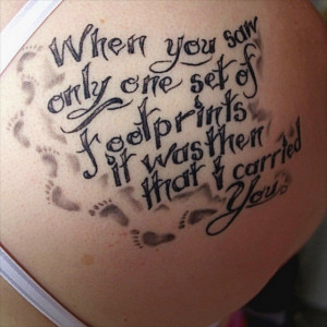Quote Tattoos On Shoulder Blade For Guys God Spoke