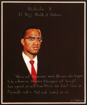 Malcolm X Portrait by Robert Shetterly