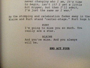 Cut Klaine lines from 4x01 - glee Photo