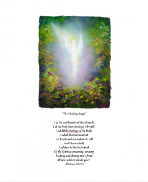 Healing Angel Art Print with Healing Passage by Plotinus
