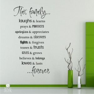 Family Rules Wall Decals Quote - Vinyl Text Wall Words via Etsy