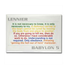 Lennier Combo Quote Rectangle Magnet for