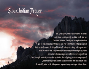 Sioux Indian Prayer