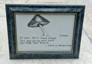 Mushroom & Alice in Wonderland Quote Print // OOAK // Original Artwork ...