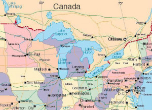 Five Great Lakes North America