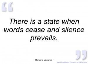 there is a state when words cease and ramana maharshi