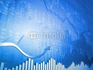 Ilustración: Stock Indicators with 3D Up Arrows with Market Quotes
