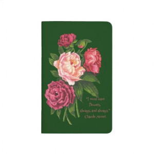 Vintage Peony Flower Claude Monet Quote #Garden Journal $10.75