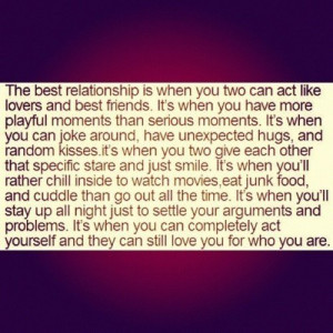 ... cuddle than go out all the time. It's when you'll stay up all night