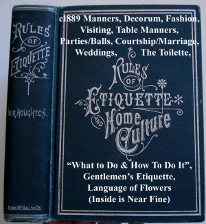 Manners And Etiquette Quotes C1889 etiquette book toilet