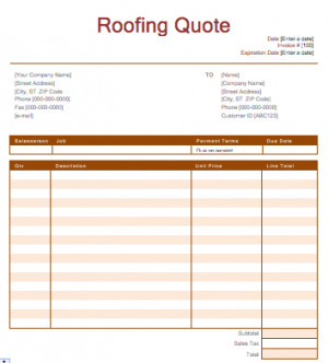 Roofing Quote Template