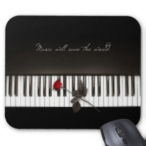 Piano Keys Red Rose Music Lover mousepad